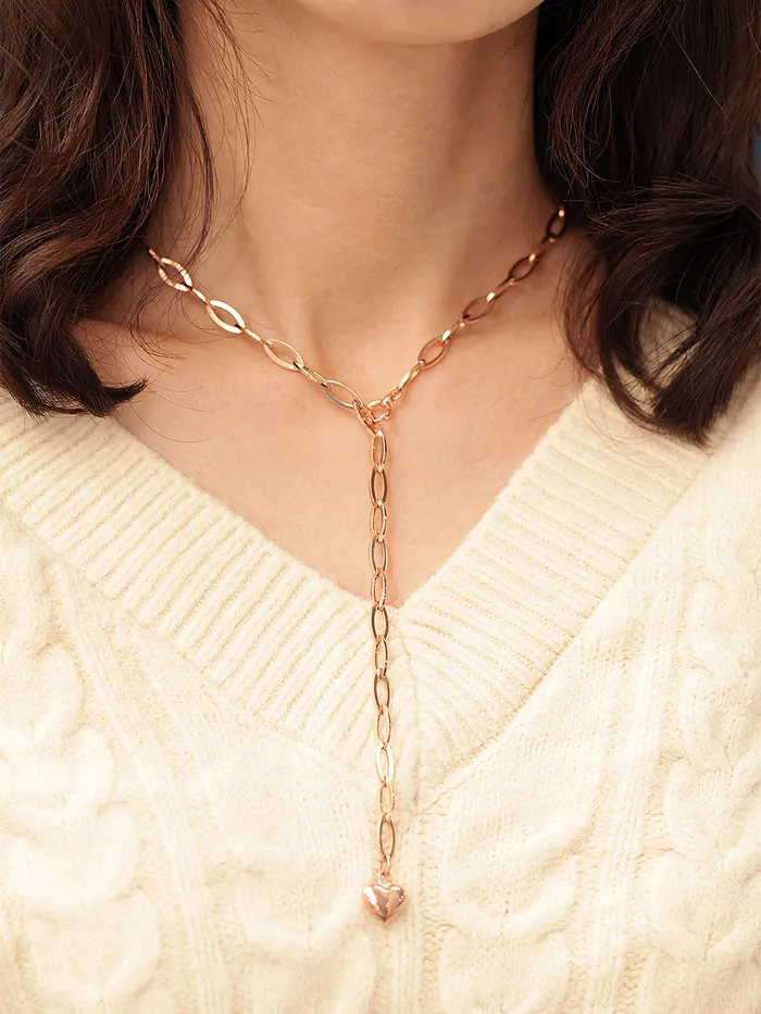 14K Gold Heart Round Chain Necklace MinimalBijoux Necklaces