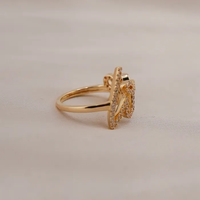 14k Gold Love Ring AB and J Rings