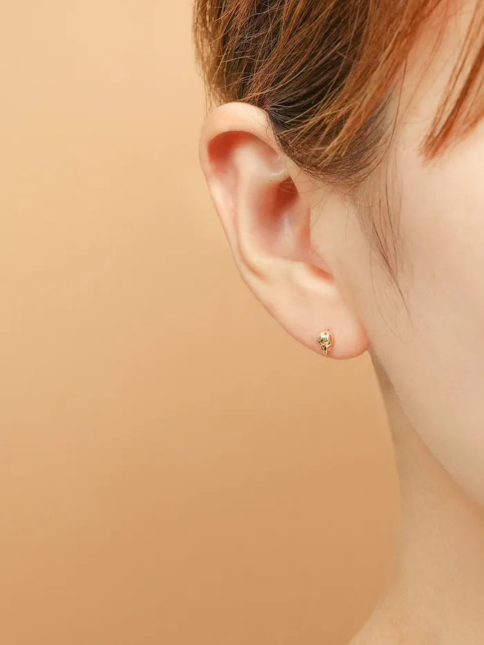 14K Gold Pop Skull Cartilage Earring 20G18G16G MinimalBijoux Earrings