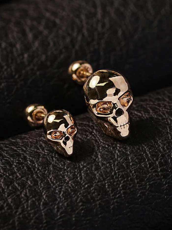 14K Gold Pop Skull Cartilage Earring 20G18G16G MinimalBijoux Earrings