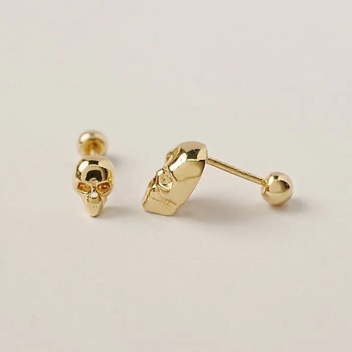 14K Gold Pop Skull Cartilage Earring 20G18G16G MinimalBijoux Earrings