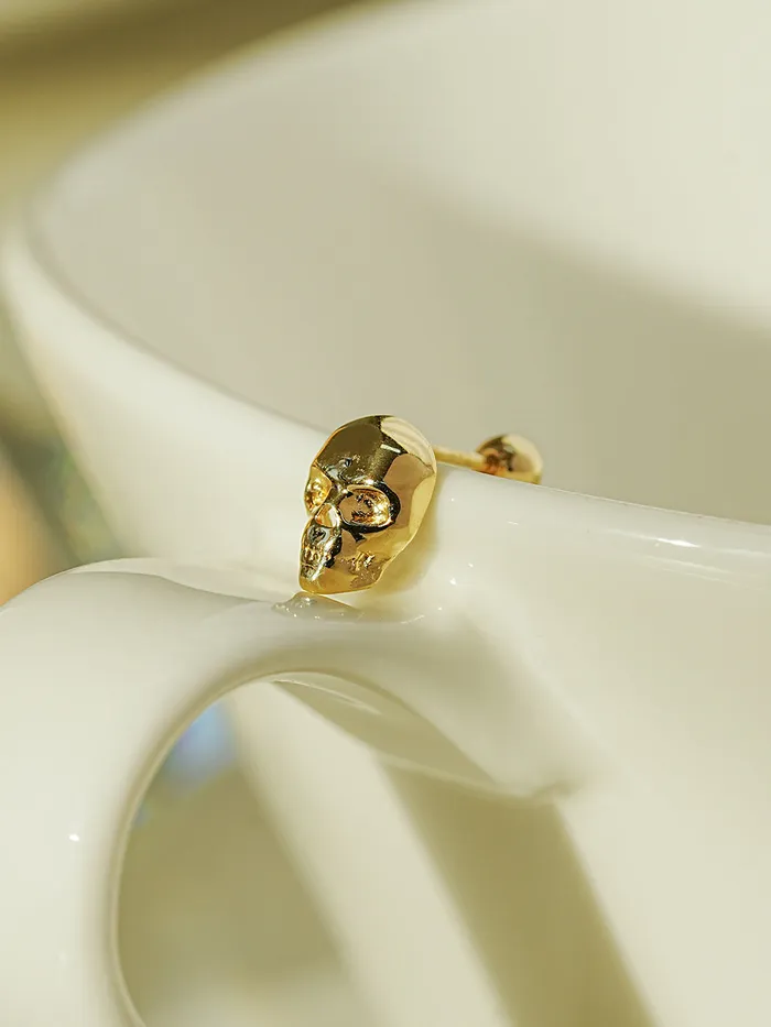14K Gold Pop Skull Cartilage Earring 20G18G16G MinimalBijoux Earrings
