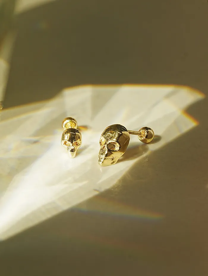 14K Gold Pop Skull Cartilage Earring 20G18G16G MinimalBijoux Earrings