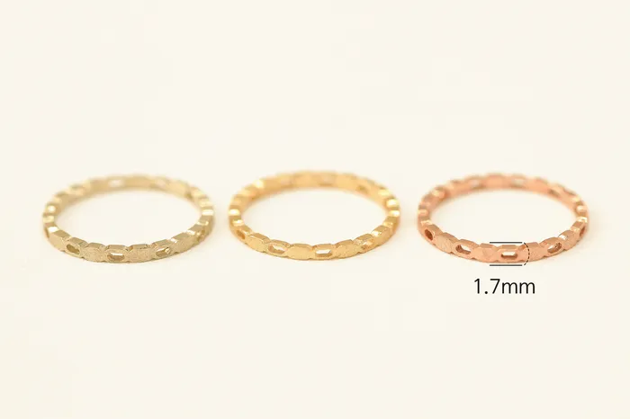 14K Gold Square Chain Ring MinimalBijoux Rings