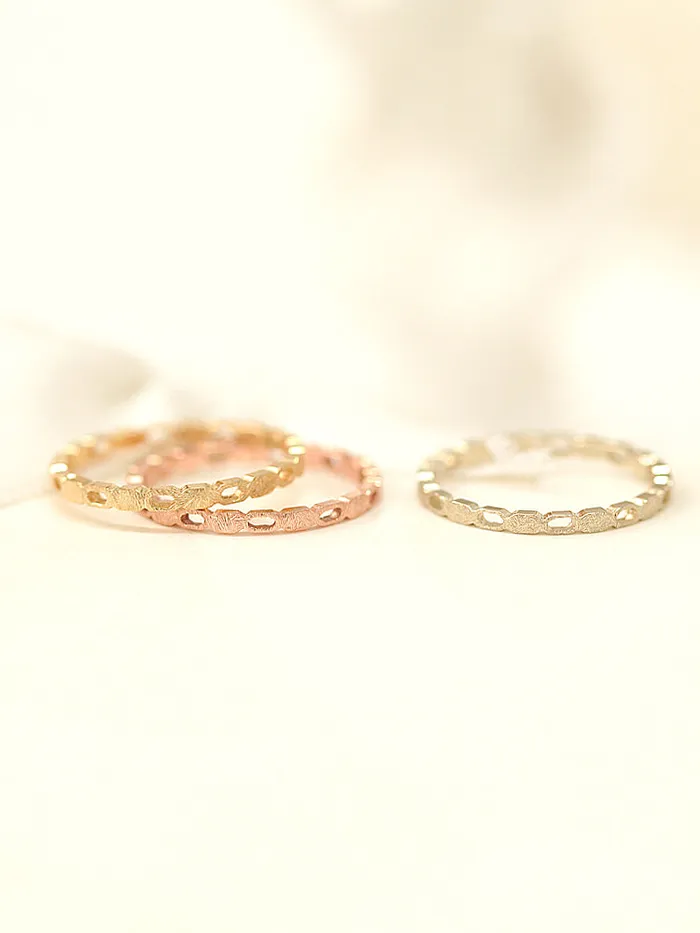 14K Gold Square Chain Ring MinimalBijoux Rings