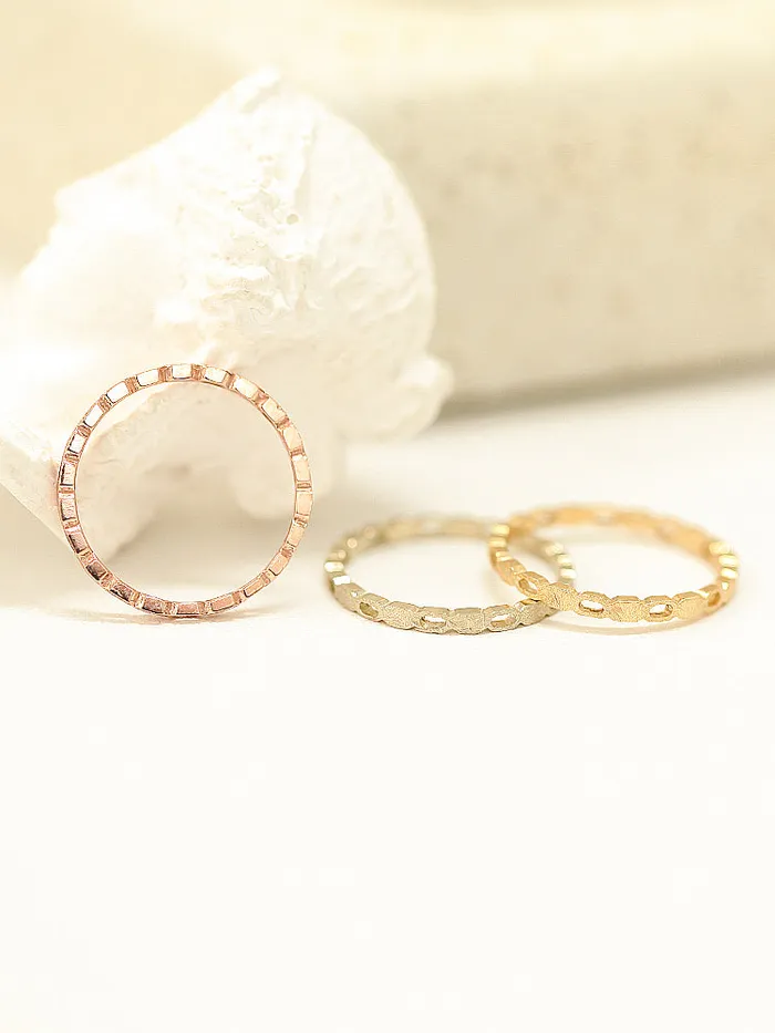 14K Gold Square Chain Ring MinimalBijoux Rings