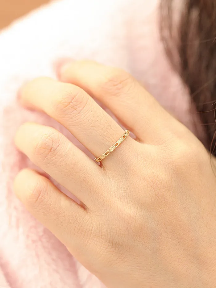 14K Gold Square Chain Ring MinimalBijoux Rings