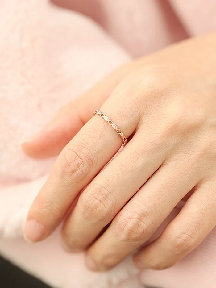 14K Gold Square Chain Ring MinimalBijoux Rings