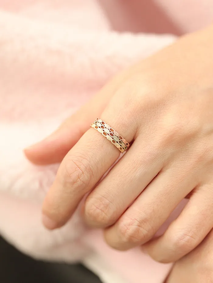 14K Gold Square Chain Ring MinimalBijoux Rings
