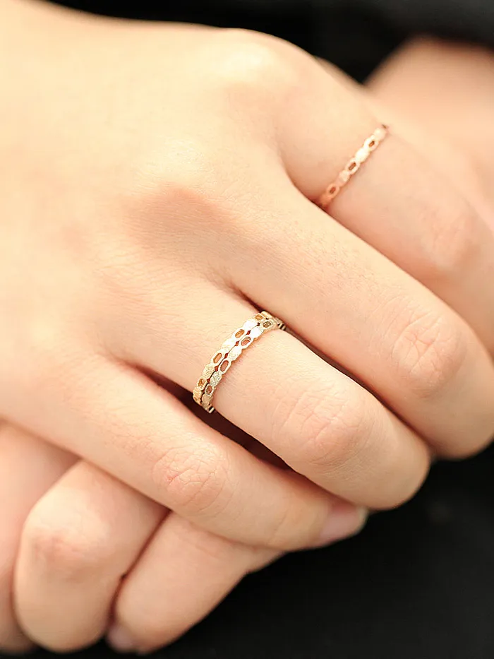 14K Gold Square Chain Ring MinimalBijoux Rings