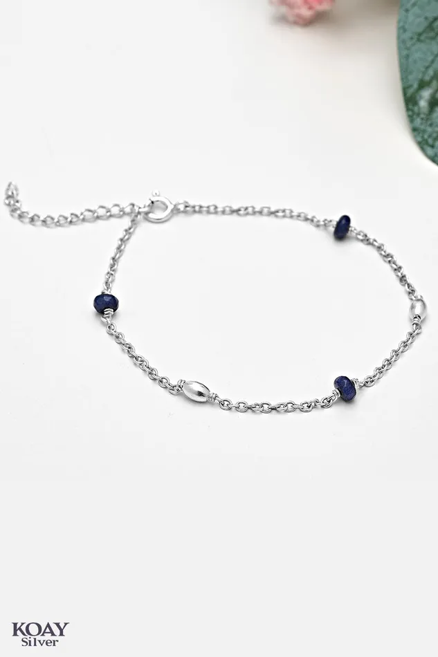 3 Navy Stones Bracelet KOAY Silver Store Bracelets
