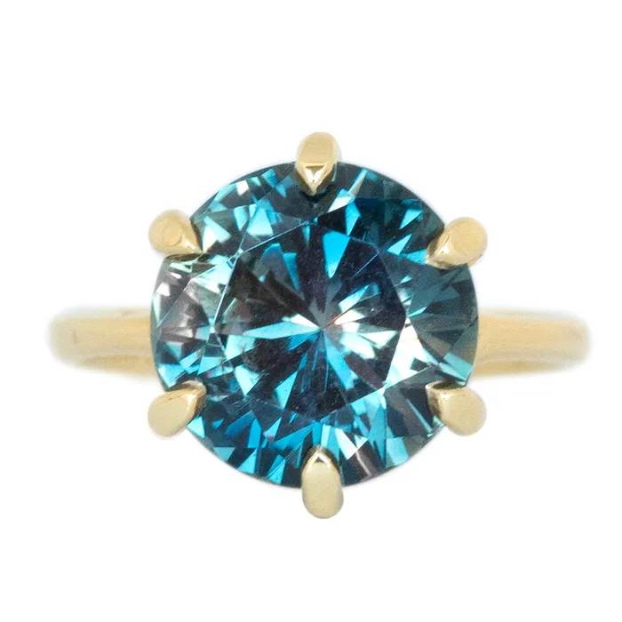 684ct GIA Round Montana Sapphire Six Prong Split Shank Solitaire in 18k Yellow Gold Anueva Jewelry PreStyled Sets 684ct GIA Round Montana Sapphire Six Prong Split Shank Solitaire in 18k Yellow Gold Anueva Jewelry PreStyled Sets