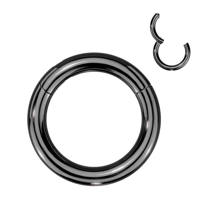 8g Black Titanium Hinged Segment Ring Tulsa Body Jewelry Rings