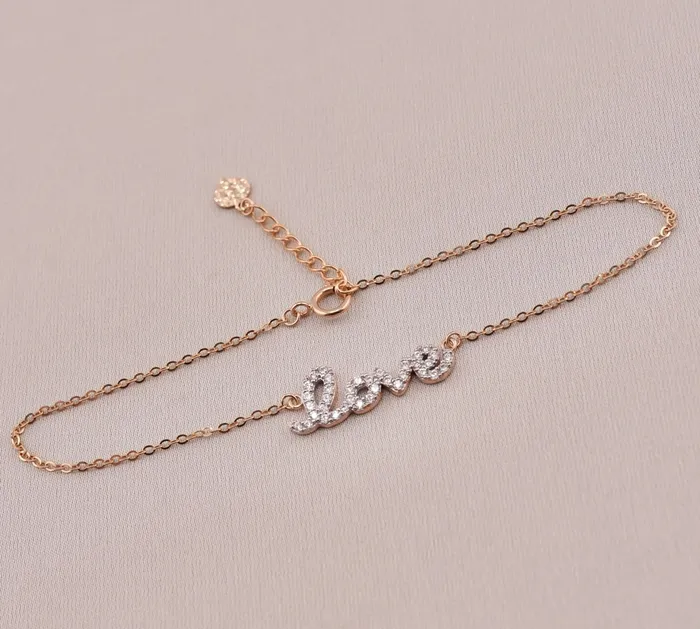 AB and J 14K Gold Love Womens Bracelet AB310 Bracelets