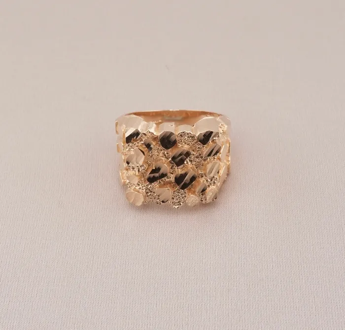 AB and J Rings 14K Gold Nugget Mens Ring RG2968 AB and J Rings 14K Gold Nugget Mens Ring RG2968