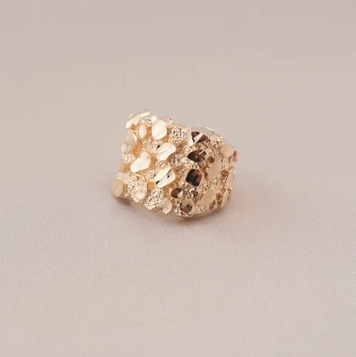 AB and J Rings 14K Gold Nugget Mens Ring RG2968 AB and J Rings 14K Gold Nugget Mens Ring RG2968