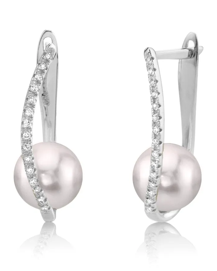 Akoya Pearl Diamond Eliza Drop Earrings SPT Earrings