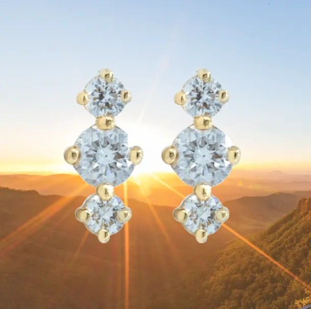 Anueva Jewelry Earrings Diamond Stud Earrings in 14K Yellow Gold