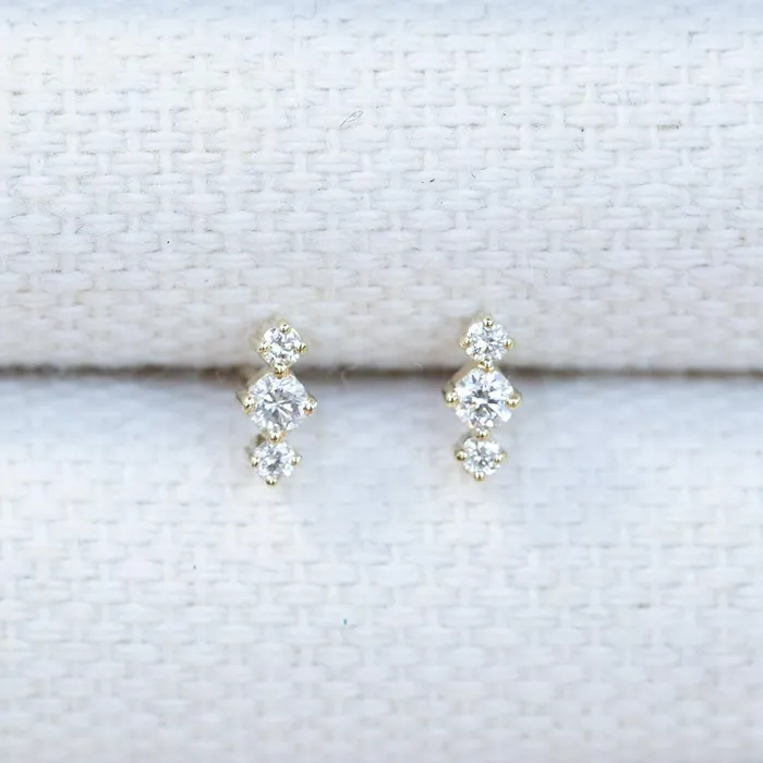 Anueva Jewelry Earrings Diamond Stud Earrings in 14K Yellow Gold