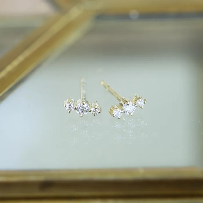 Anueva Jewelry Earrings Diamond Stud Earrings in 14K Yellow Gold