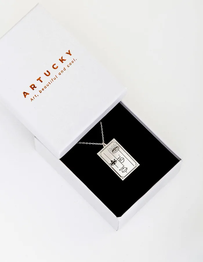 artuckycom Picasso Woman Face Silver Necklace Necklaces