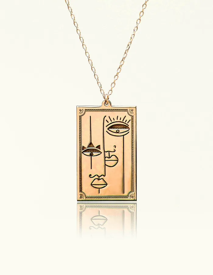 artuckycom Picasso Woman Face Silver Necklace Necklaces