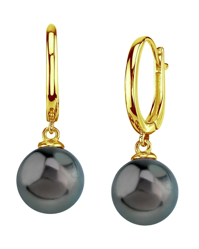 Black Tahitian Pearl Sirius Dangle Earrings SPT Earrings
