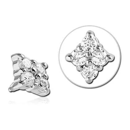 Bracelets 16g CZ Quad Stainless End Tulsa Body Jewelry
