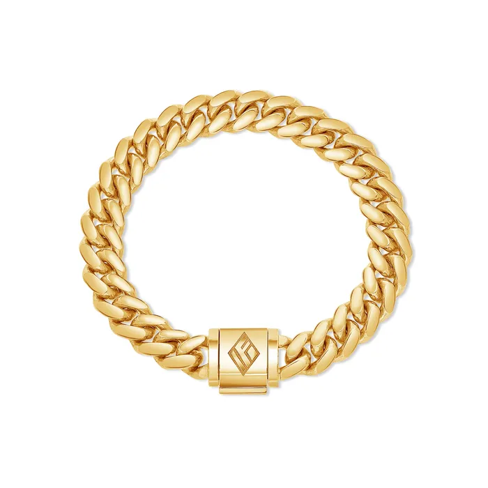 Bracelets Gold Cuban Link Bracelet 9mm IF Co