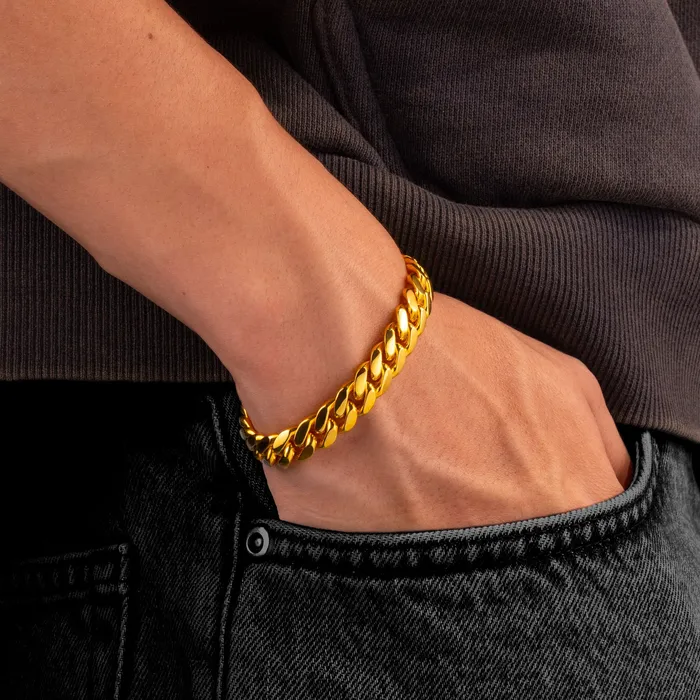 Bracelets Gold Cuban Link Bracelet 9mm IF Co Bracelets Gold Cuban Link Bracelet 9mm IF Co