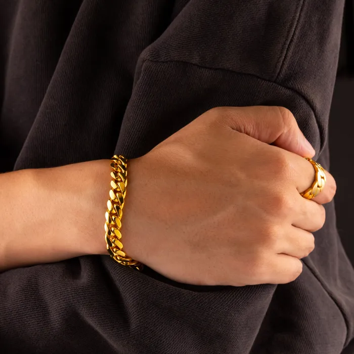 Bracelets Gold Cuban Link Bracelet 9mm IF Co Bracelets Gold Cuban Link Bracelet 9mm IF Co