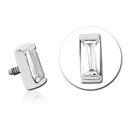 Bracelets Tulsa Body Jewelry 16g Rectangle CZ Stainless End