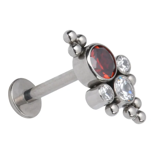 Charm Necklaces 16g CZ Beaded Cluster Titanium Labret Tulsa Body Jewelry