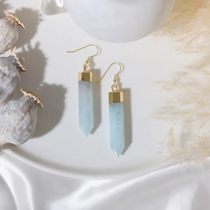 Earrings Beau Life Aquamarine Point Earrings