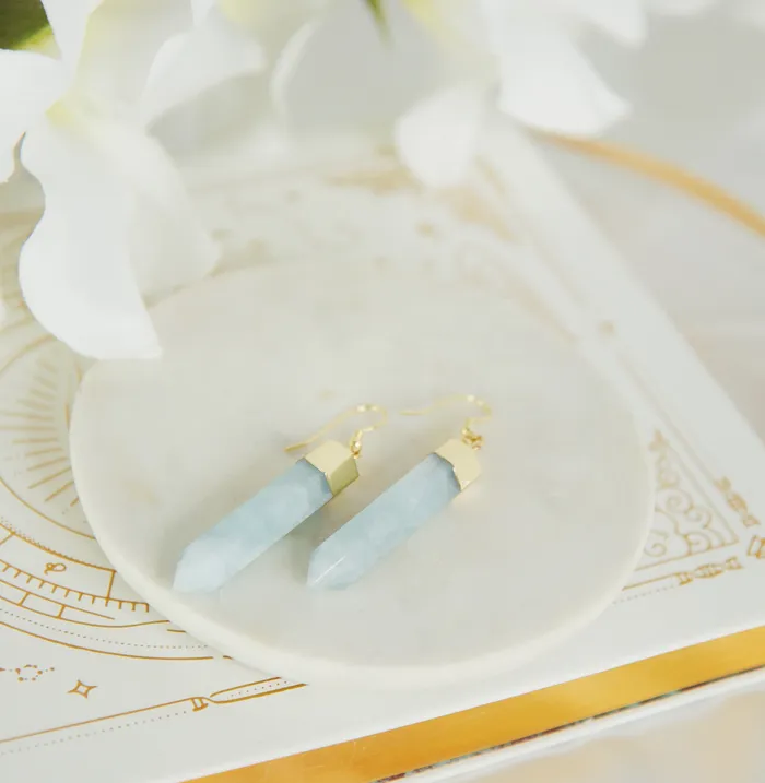 Earrings Beau Life Aquamarine Point Earrings