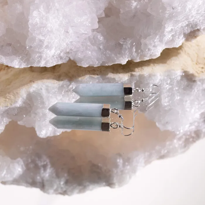 Earrings Beau Life Aquamarine Point Earrings