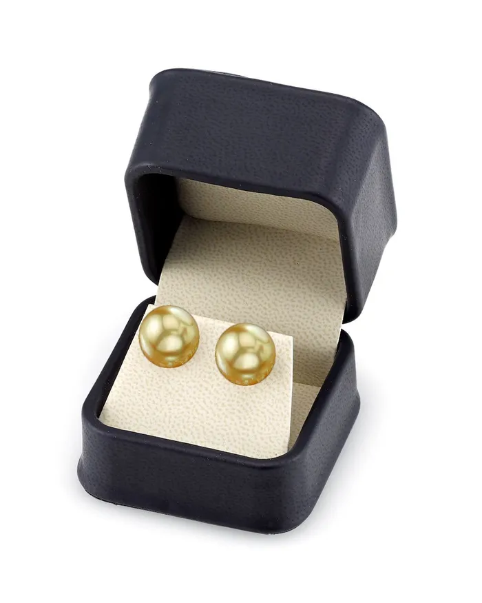 Earrings Golden South Sea Pearl Stud Earrings 140150mm SPT