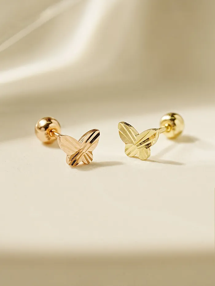Earrings MinimalBijoux 14K Gold Cutting Butterfly Cartilage Earring 20G