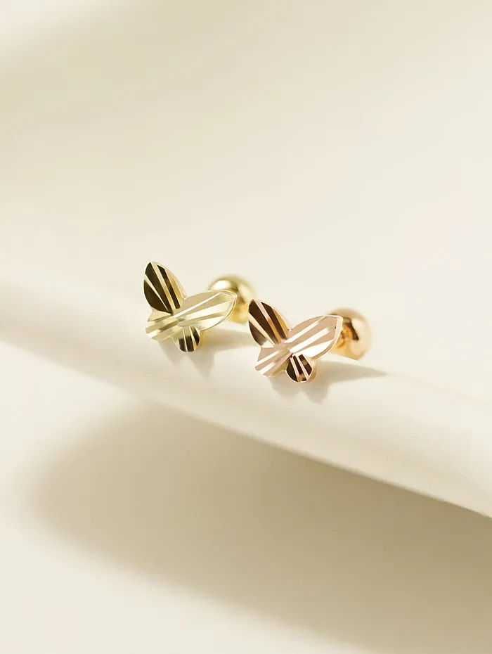Earrings MinimalBijoux 14K Gold Cutting Butterfly Cartilage Earring 20G