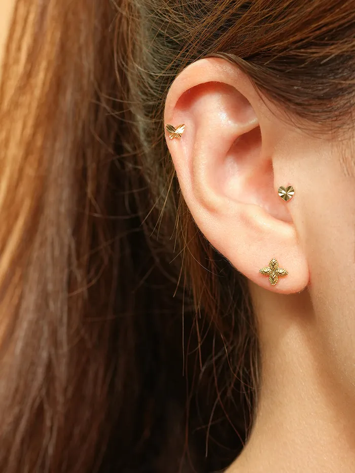 Earrings MinimalBijoux 14K Gold Cutting Butterfly Cartilage Earring 20G