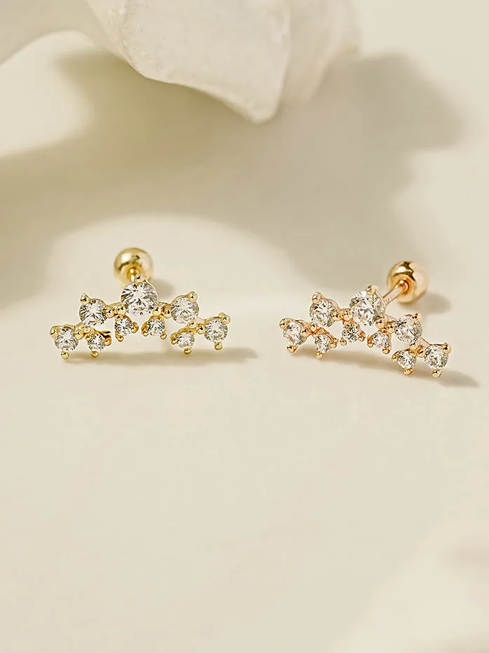 Earrings MinimalBijoux 14K Gold Double Curved Tiara Cartilage Earring 20G18G16G