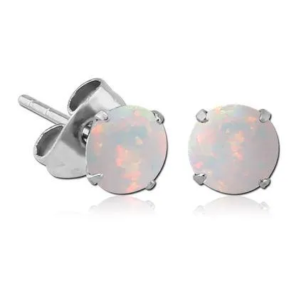 Earrings Opal Prong Stainless Stud Earrings Tulsa Body Jewelry