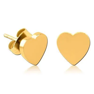 Earrings Tulsa Body Jewelry Heart Gold Stud Earrings