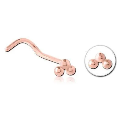 Earrings Tulsa Body Jewelry Triple Stud Rose Gold Nostril Screw
