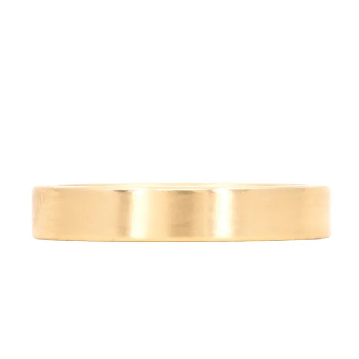 Flat Plain Mens Band 4mm Wedding Band Recycled Gold Anueva Jewelry Rings