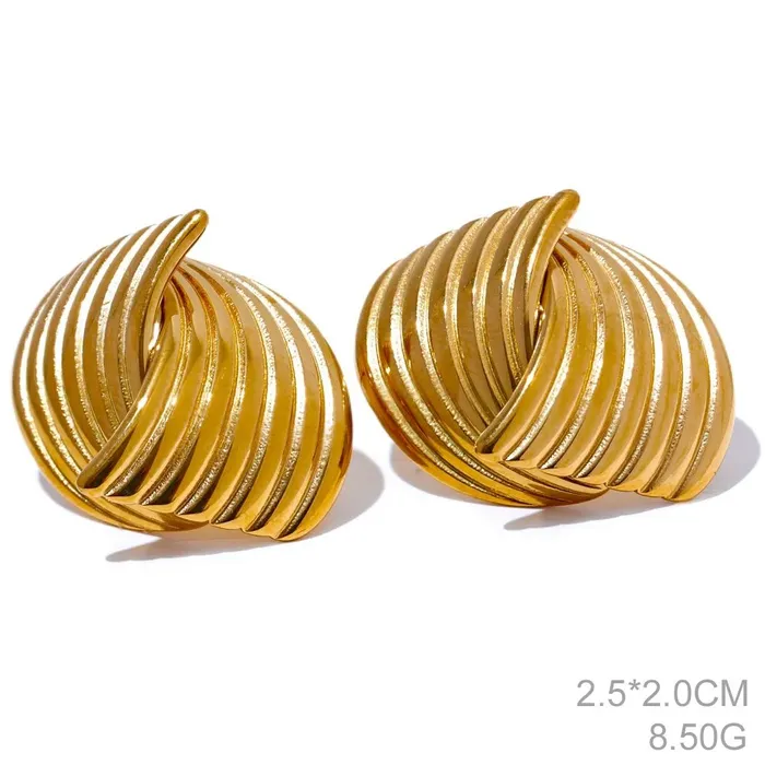 Gold Geometric Stud Earrings Elegant Allergy Free Jewelry Mabel Love Co Earrings