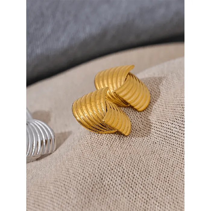 Gold Geometric Stud Earrings Elegant Allergy Free Jewelry Mabel Love Co Earrings
