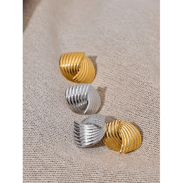 Gold Geometric Stud Earrings Elegant Allergy Free Jewelry Mabel Love Co Earrings
