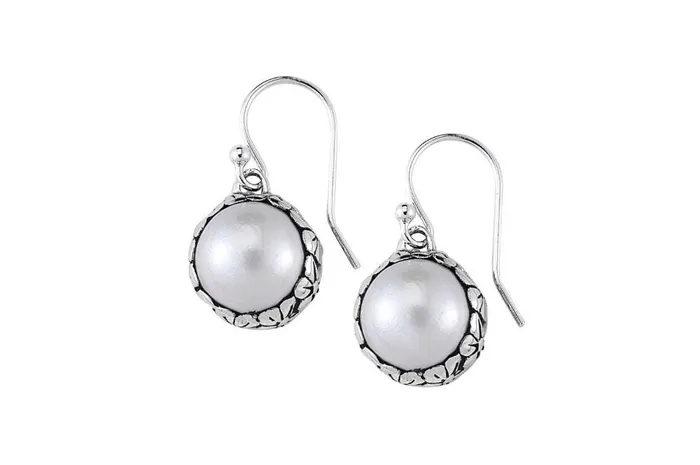 Gunung Earrings White Mabe Pearl Samuel B Earrings