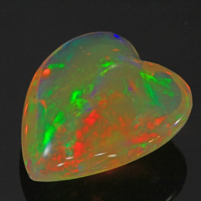Heart Shaped Cabochon Welo Opal Gemstone 1637 Carats Moriartys Gem Art Necklaces